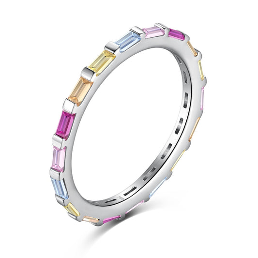 [Lucky Star]Exquisite Multicolored Emerald Cut Daily Ring