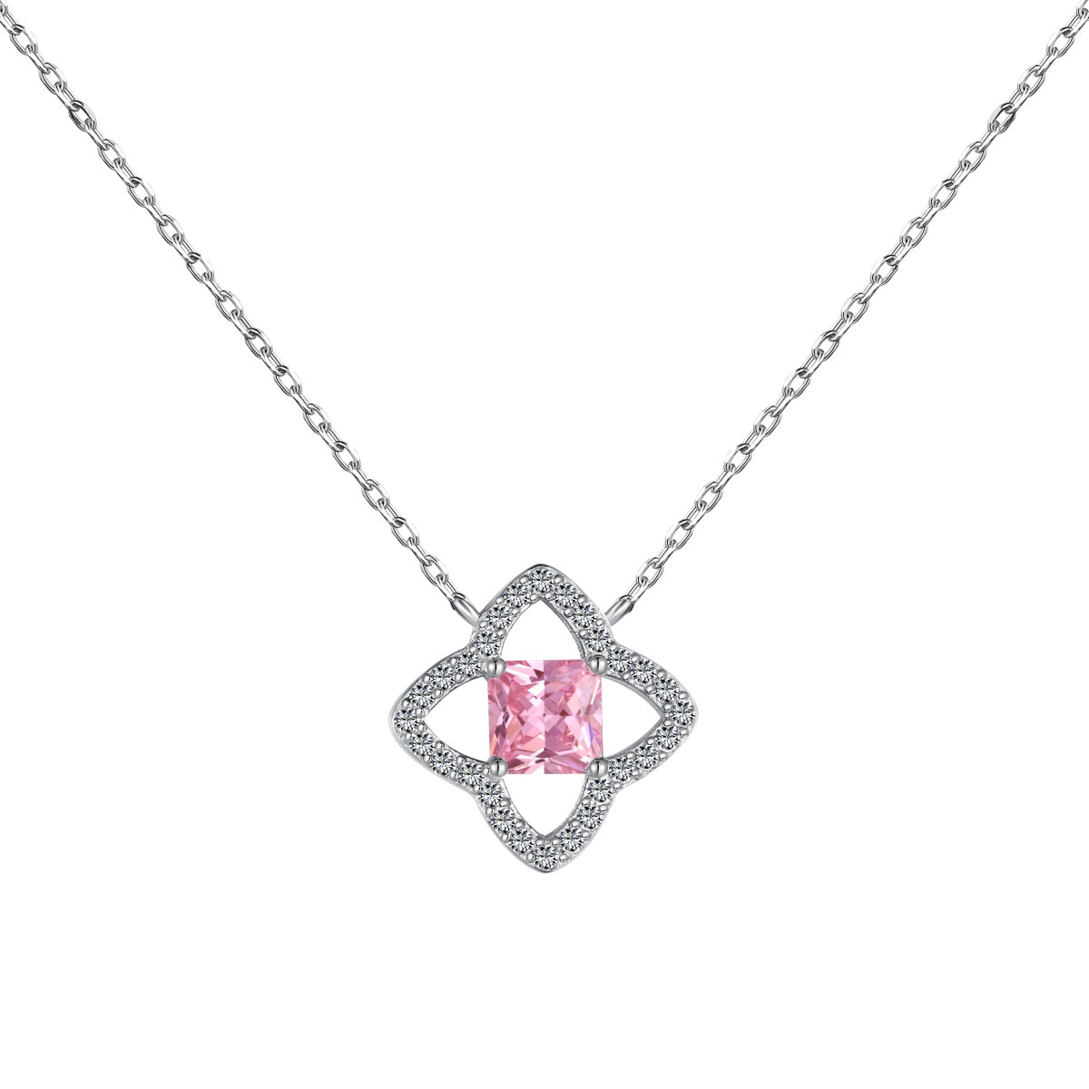 [Lucky Star]Exquisite Flower Shape Princess Cut Necklace