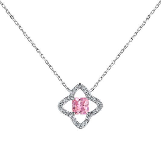 [Lucky Star]Exquisite Flower Shape Princess Cut Necklace