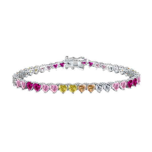 [Lucky Star]Luxurious Colorful Romantic Heart Shape Lover Bracelet