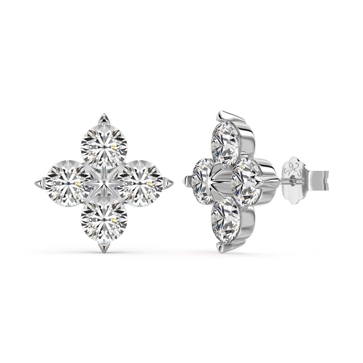 [Lucky Star]Four-Leaf Clover Eight-Pointed Star Earrings