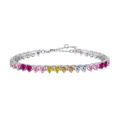 [Lucky Star]Luxurious Colorful Romantic Heart Shape Lover Bracelet