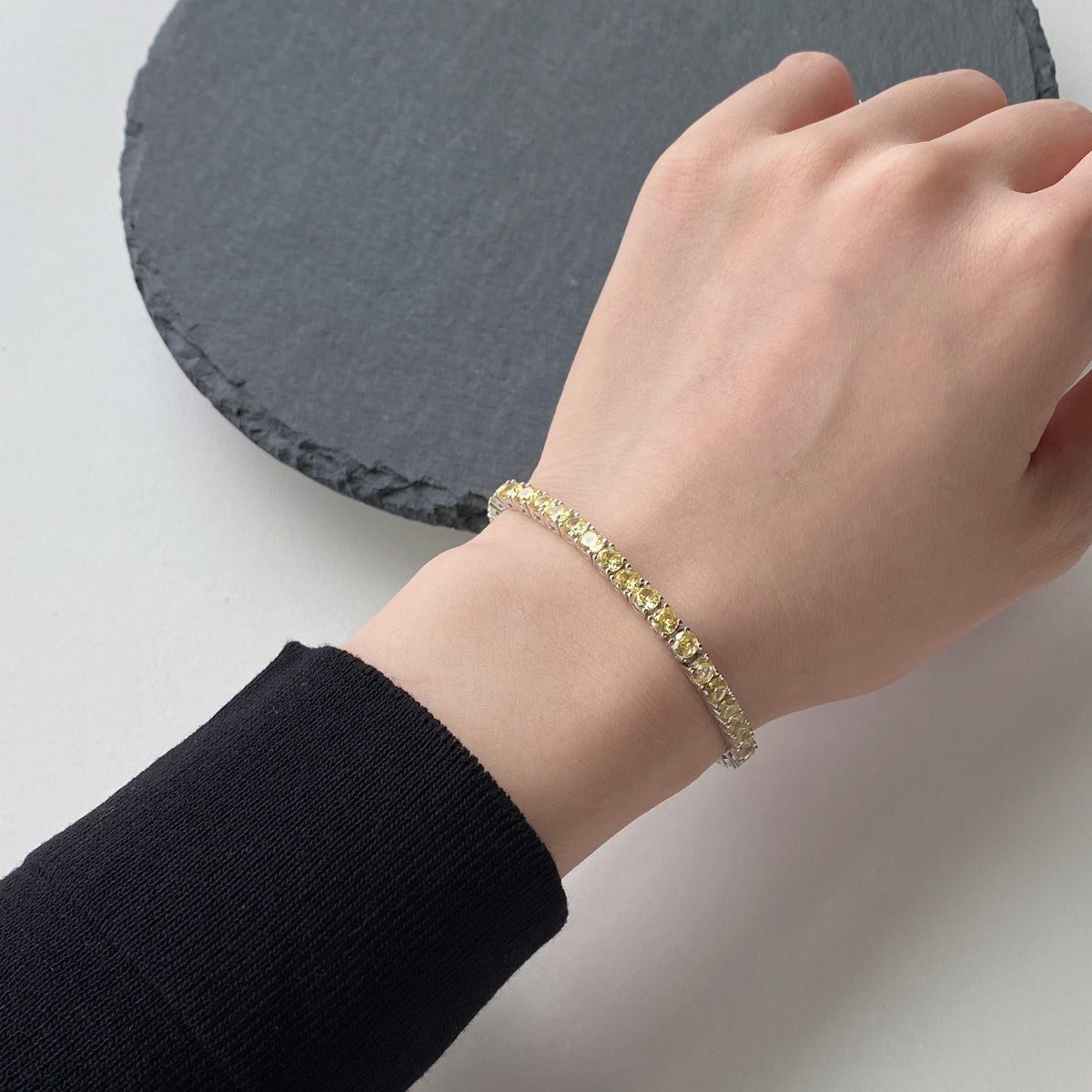 [Lucky Star]Ornate Dazzling Round Cut Tennis Bracelet