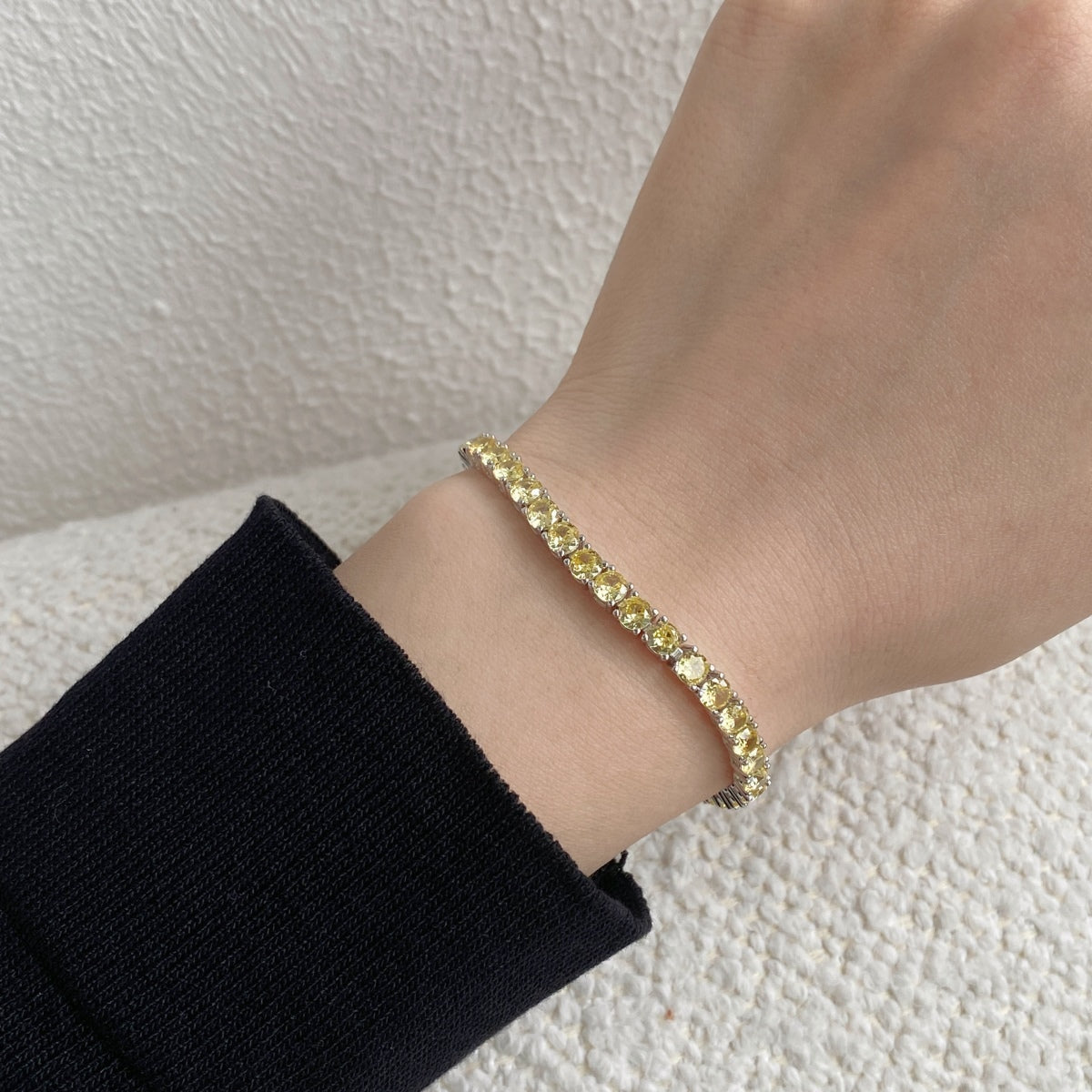 [Lucky Star]Ornate Dazzling Round Cut Tennis Bracelet