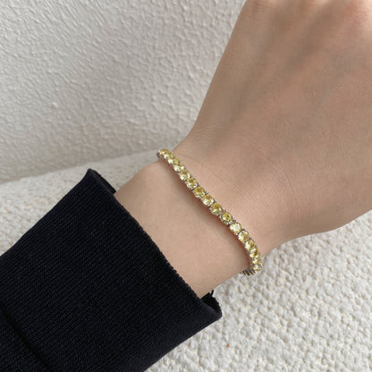 [Lucky Star]Ornate Dazzling Round Cut Tennis Bracelet