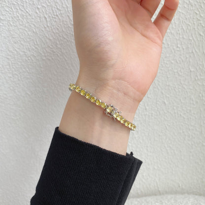 [Lucky Star]Ornate Dazzling Round Cut Tennis Bracelet