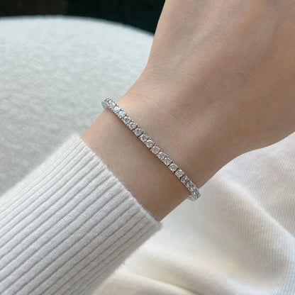 [Lucky Star]Dainty Charming Round Cut Tennis Bracelet