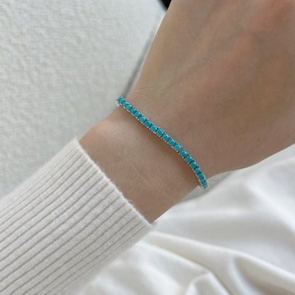 [Lucky Star]Dainty Charming Round Cut Tennis Bracelet