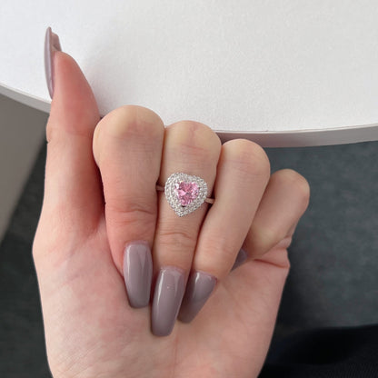 [Lucky Star]Delicate Ebullient Heart Shape Wedding Ring