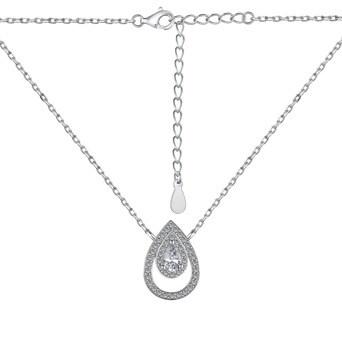 [Lucky Star]Sparkling Pear Cut Necklace