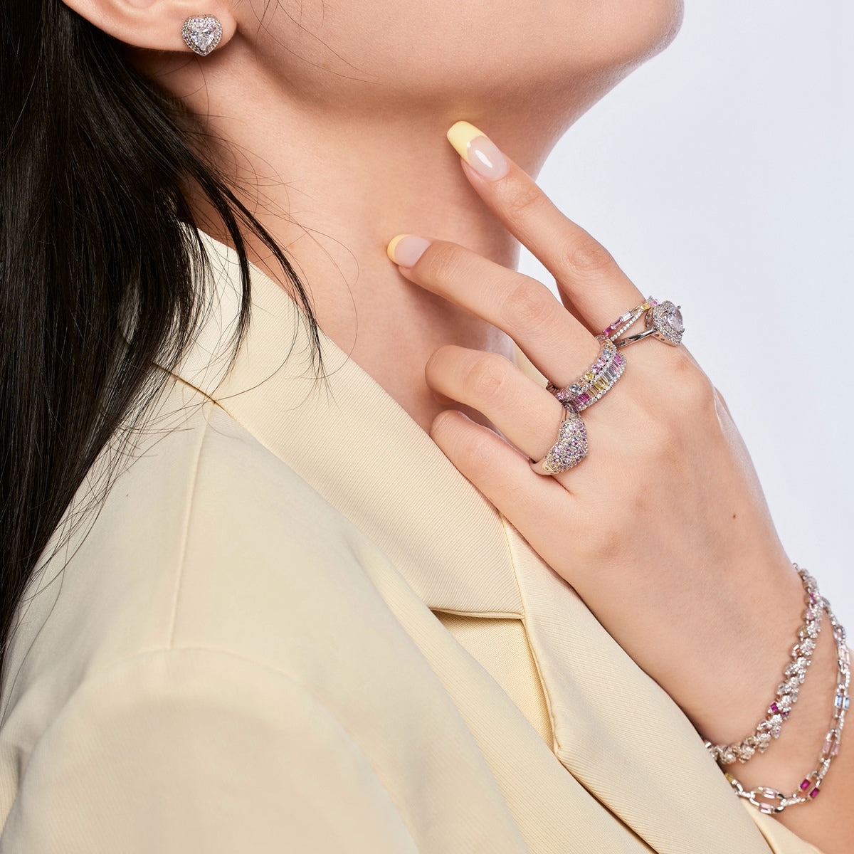 [Lucky Star]Delicate Ebullient Heart Shape Wedding Ring