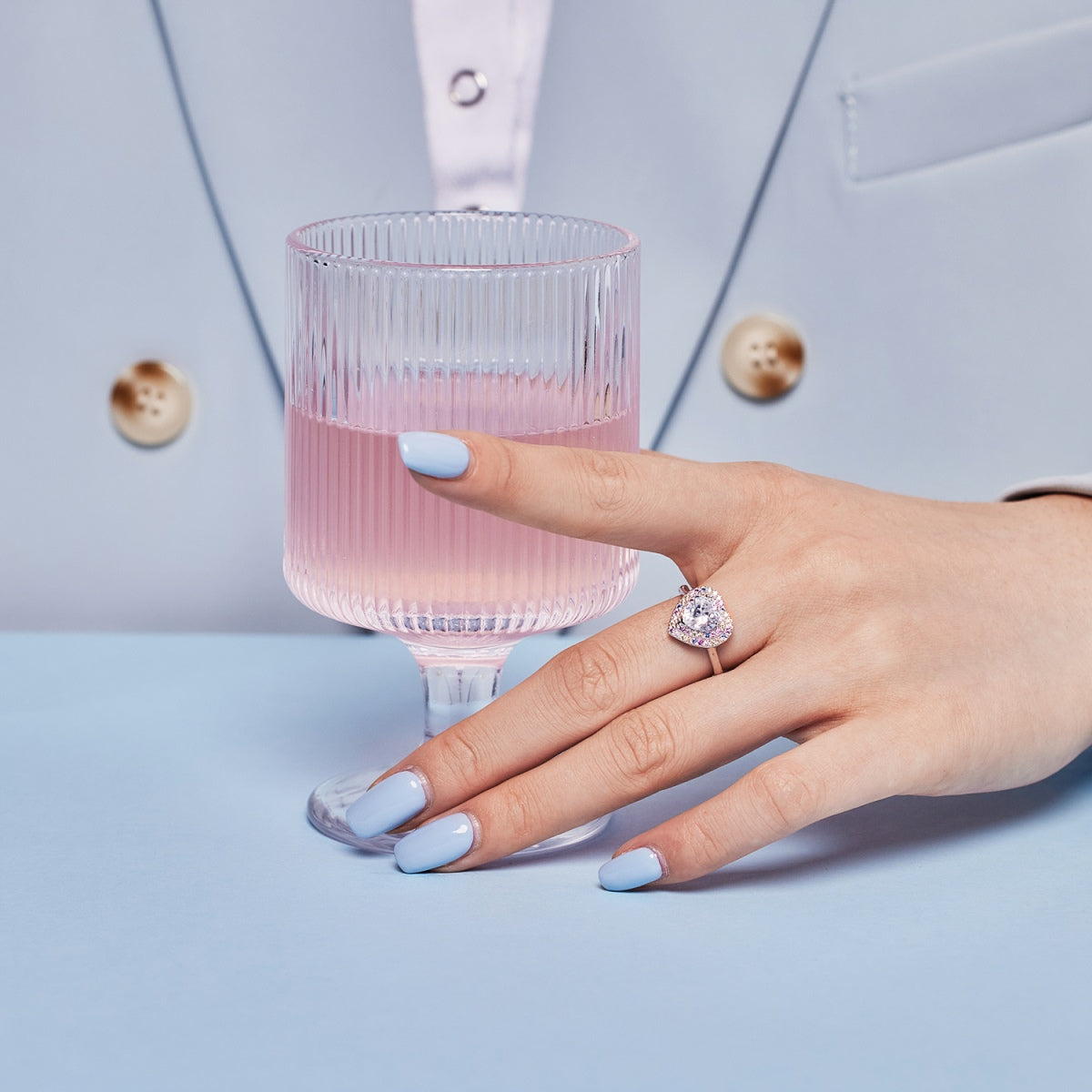 [Lucky Star]Delicate Ebullient Heart Shape Wedding Ring