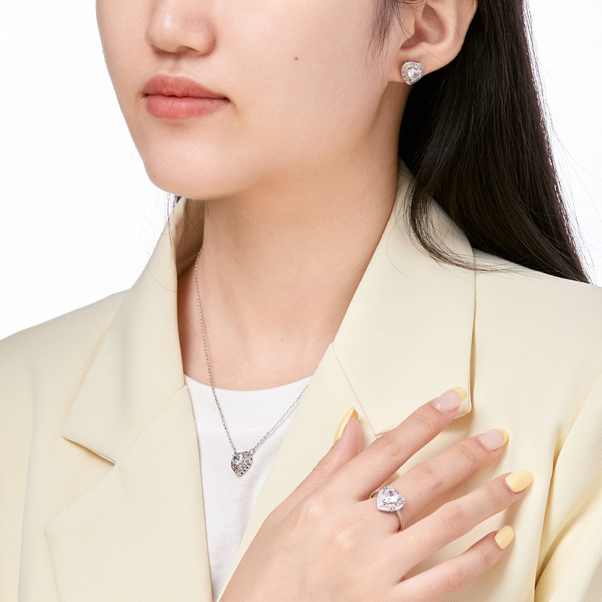 [Lucky Star]Delicate Ebullient Heart Shape Wedding Ring