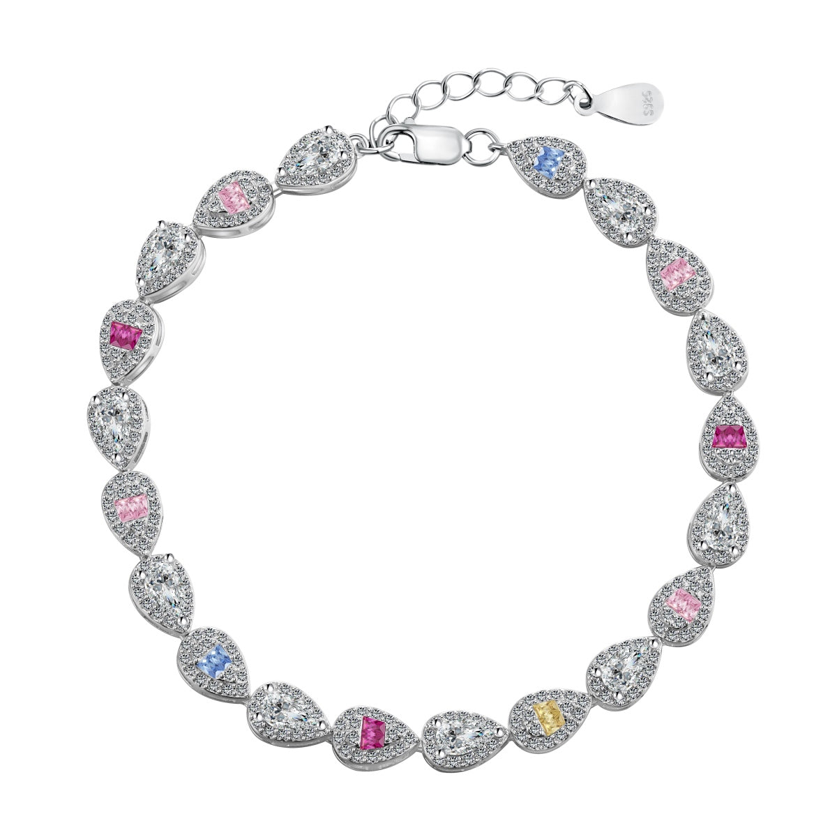 [Lucky Star]0.25 Carat Radiant Water Drop Shape Daily Bracelet
