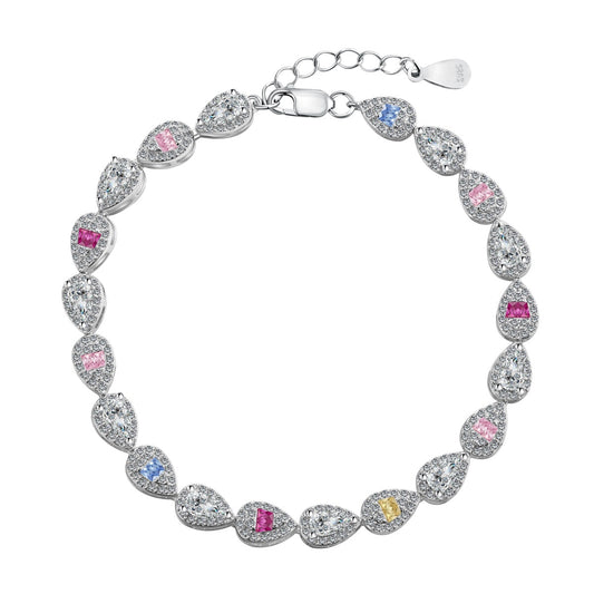 [Lucky Star]0.25 Carat Radiant Water Drop Shape Daily Bracelet