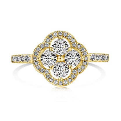 [Lucky Star]Four Leaf Clover Flower Design Ring