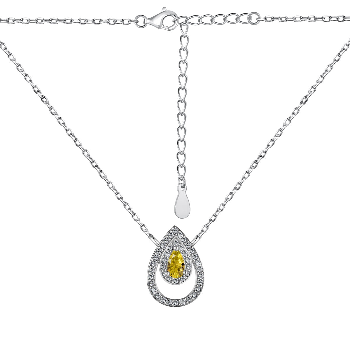 [Lucky Star]Sparkling Pear Cut Necklace