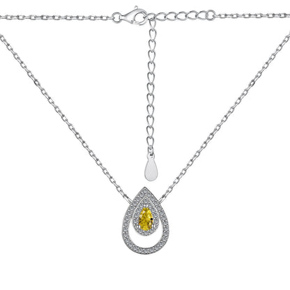 [Lucky Star]Sparkling Pear Cut Necklace