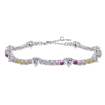 [Lucky Star]Romantic Heart Shape Round Cut Lover Bracelet