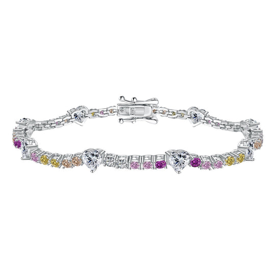 [Lucky Star]Romantic Heart Shape Round Cut Lover Bracelet