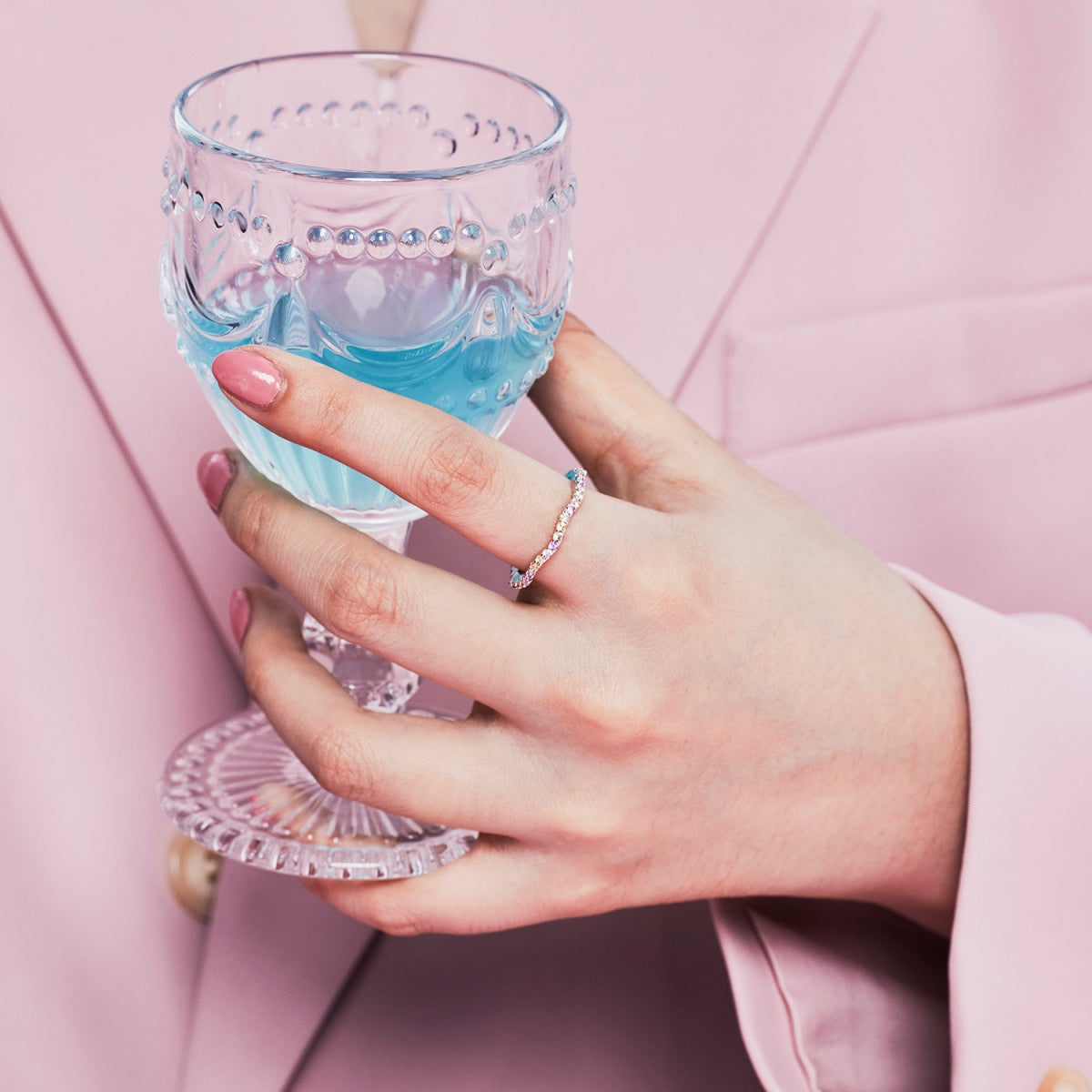 [Lucky Star]Dainty Colorful Round Cut Party Ring
