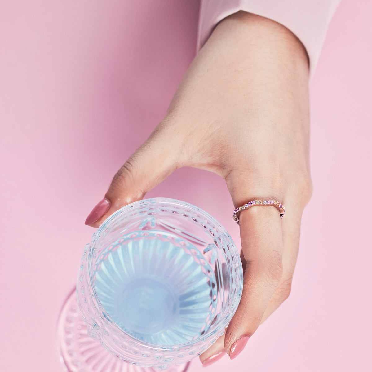 [Lucky Star]Dainty Colorful Round Cut Party Ring