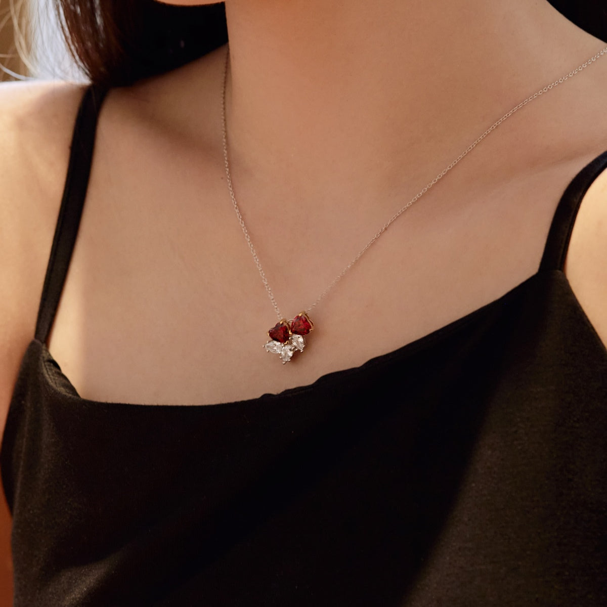 [Lucky Star]Dainty Red Heart Necklace