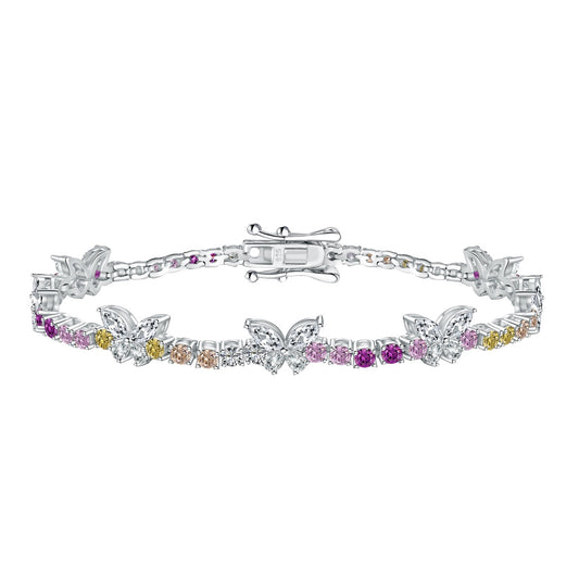 [Lucky Star]Ornate Colorful Butterfly Shape Round Cut Daily Bracelet