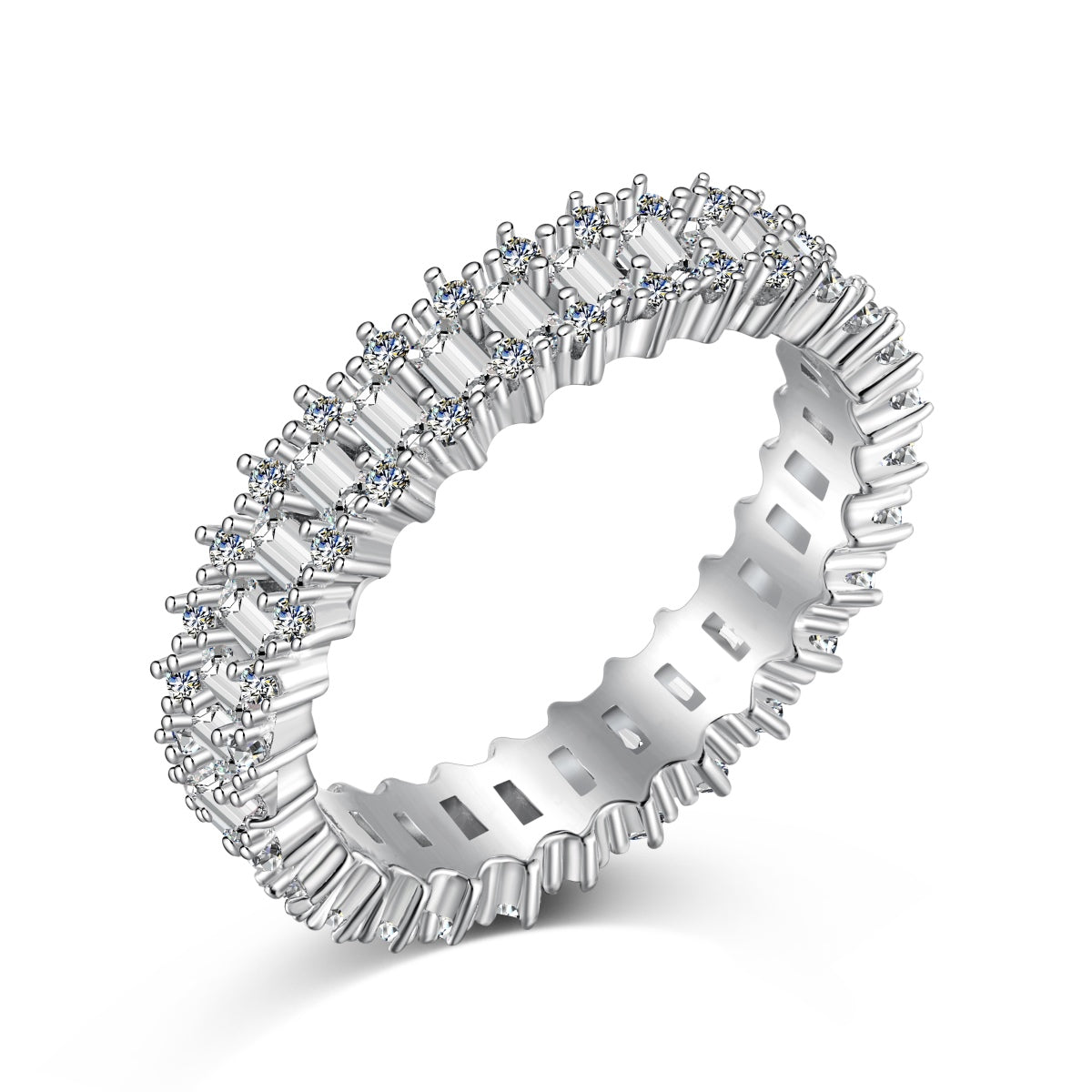[Lucky Star]Splashy Ornate Emerald Cut Cocktail Ring