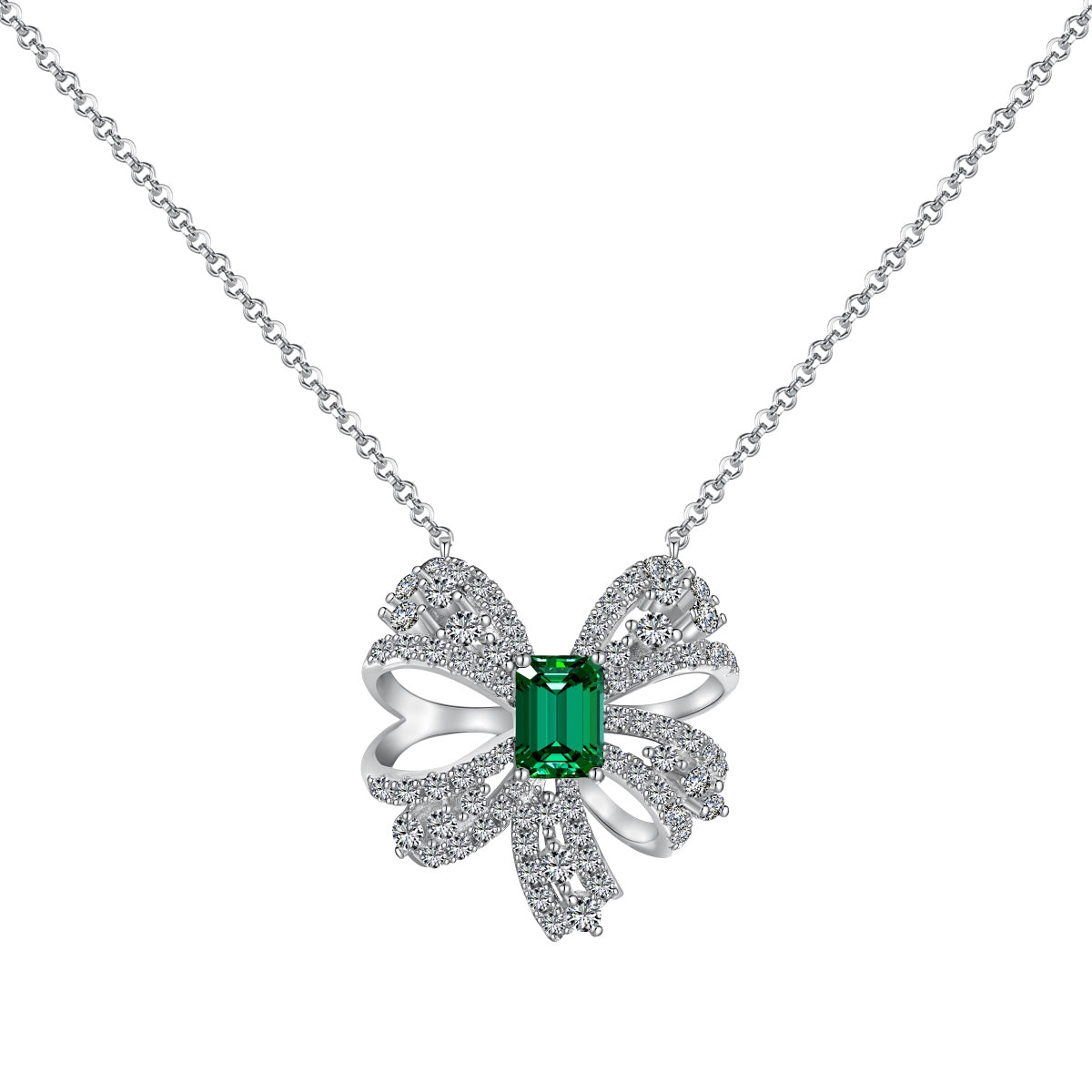 [Lucky Star]Luxurious Flower Shape Emerald Cut Necklace