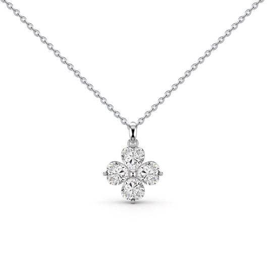 [Lucky Star]Heart-Shaped Four-Leaf Clover Bead Necklace