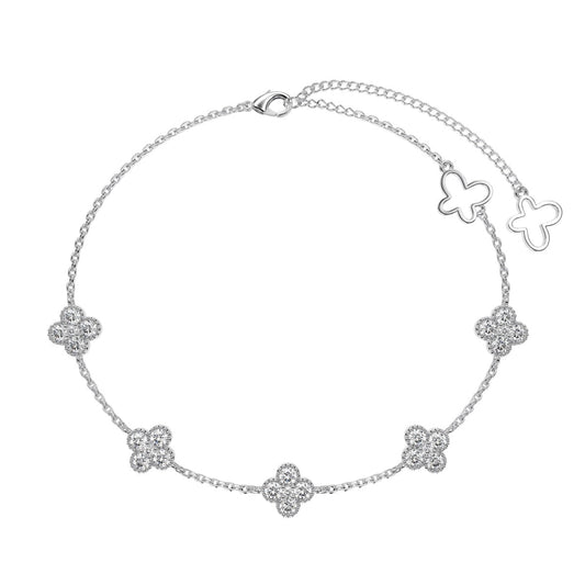 [Lucky Star]Four-Leaf Clover Hollow Butterfly Bracelet