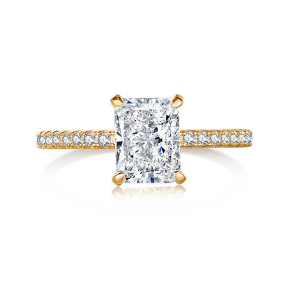 [Lucky Star]2.0 Carat Dazzling Sparkling Radiant Cut Party Ring