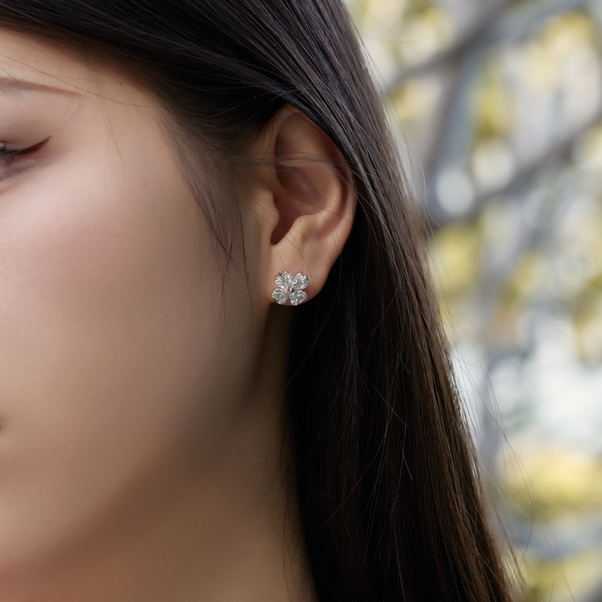 [Lucky Star]Four-Leaf Clover Ball Earrings
