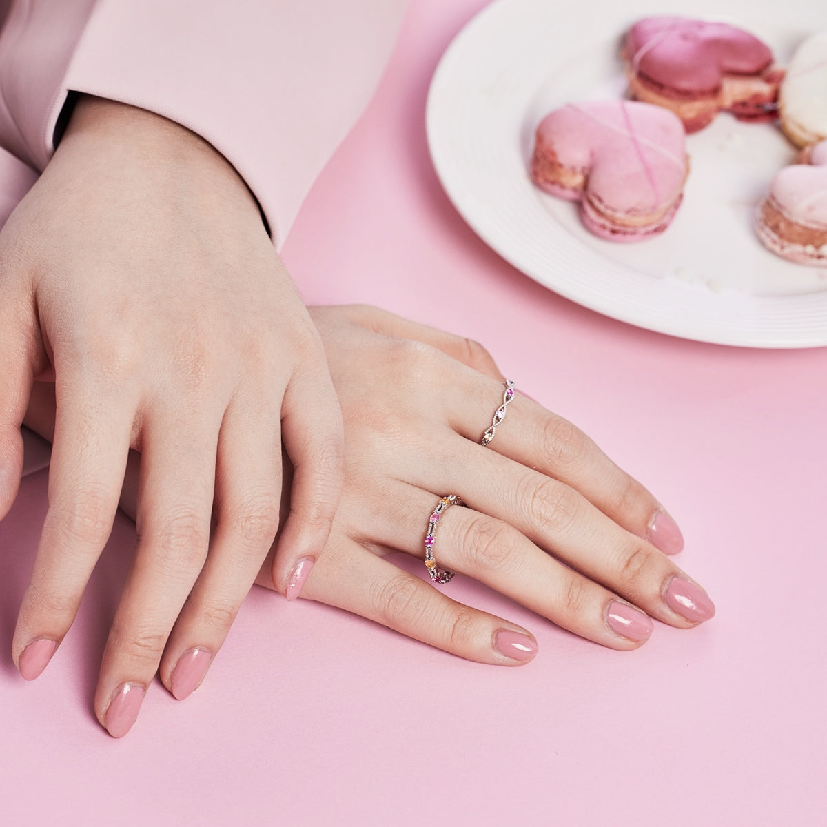 [Lucky Star]Sparkling Colorful Round Cut Tennis Ring