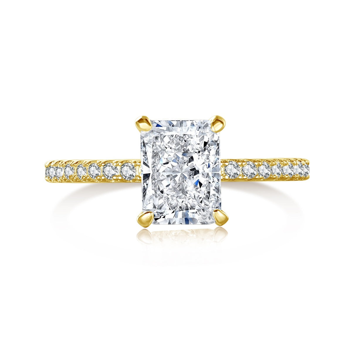 [Lucky Star]2.0 Carat Dazzling Sparkling Radiant Cut Party Ring