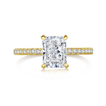 [Lucky Star]2.0 Carat Dazzling Sparkling Radiant Cut Party Ring