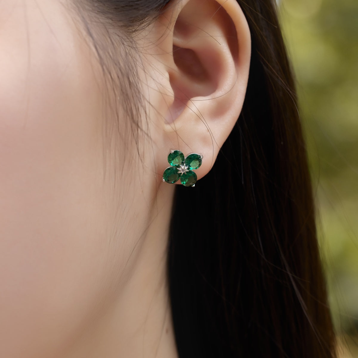 [Lucky Star]Four-Leaf Clover Eight-Pointed Star Earrings