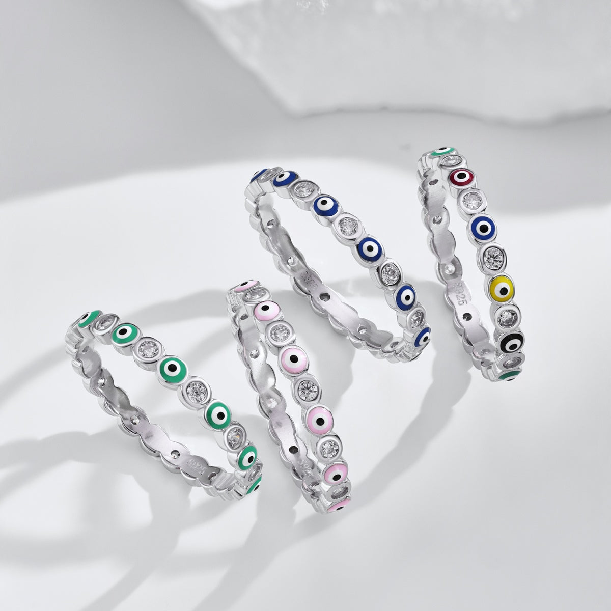 [Lucky Star]Sparkling Vibrant Round Shape Daily Ring