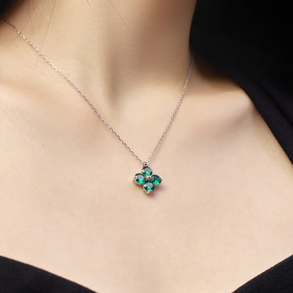 [Lucky Star]Four-Leaf Clover And Eight-Pointed Star Necklace