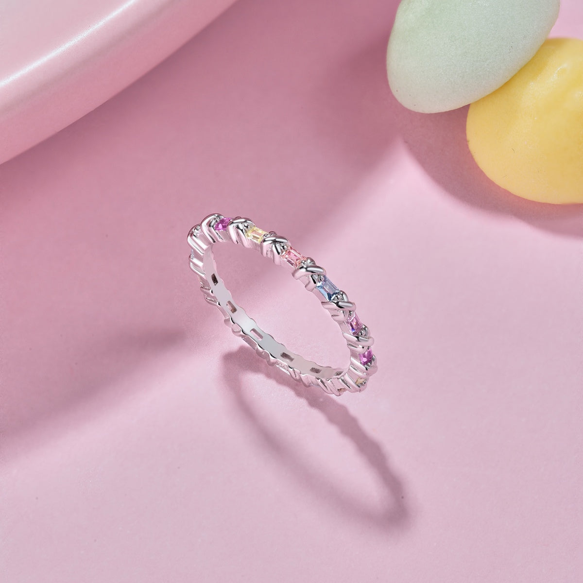 [Lucky Star]Charming Colorful Round Cut Daily Ring