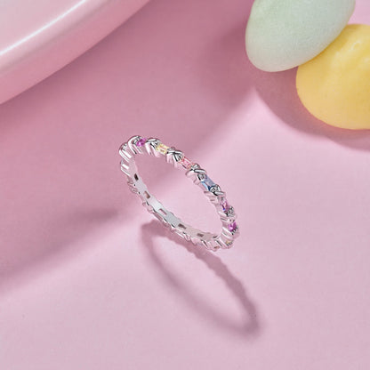 [Lucky Star]Charming Colorful Round Cut Daily Ring