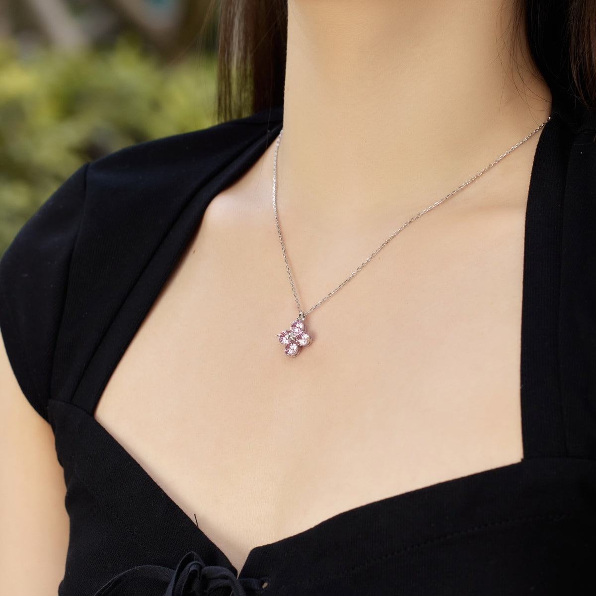 [Lucky Star]Four-Leaf Clover And Eight-Pointed Star Necklace
