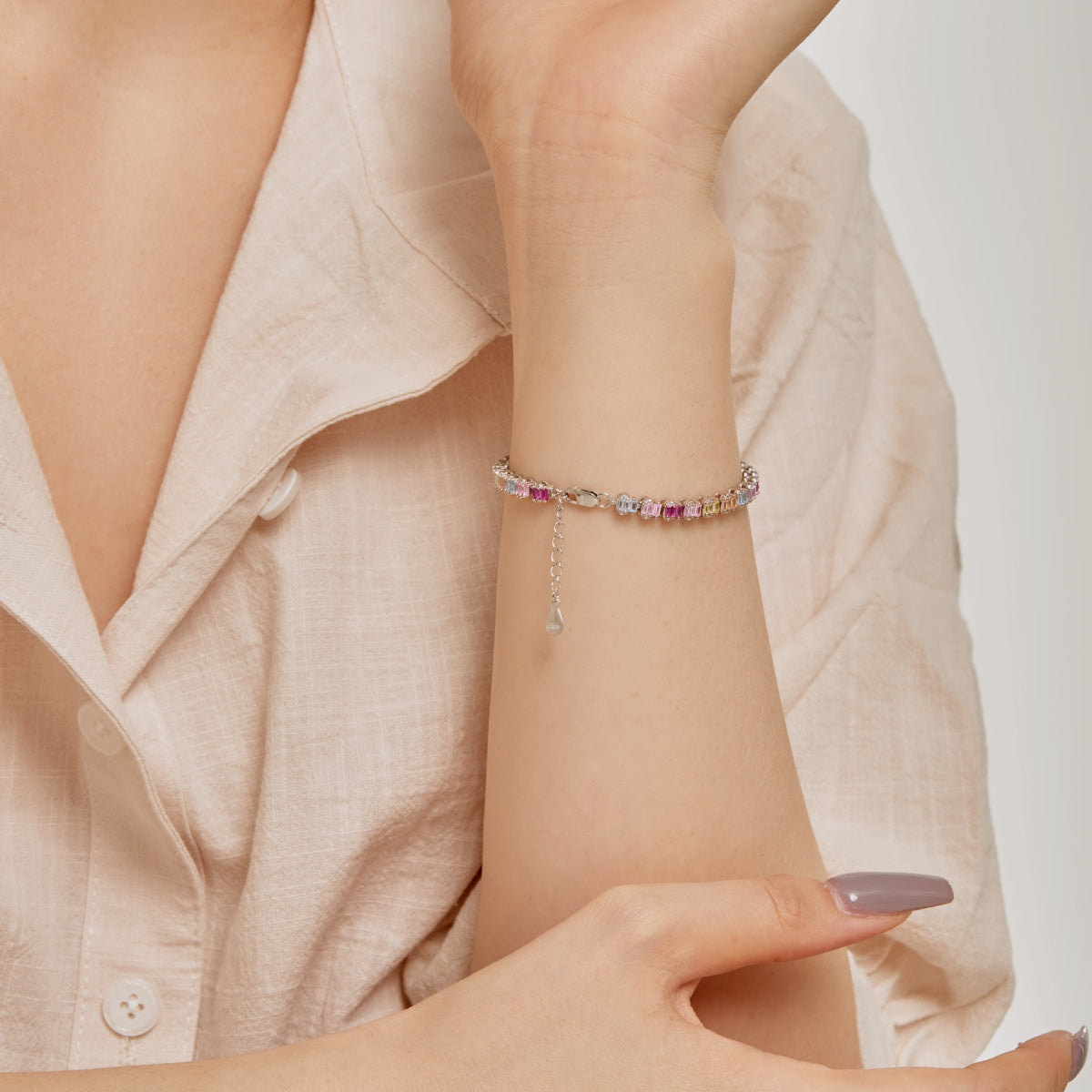 [Lucky Star]Delicate Colorful Emerald Cut Party Bracelet