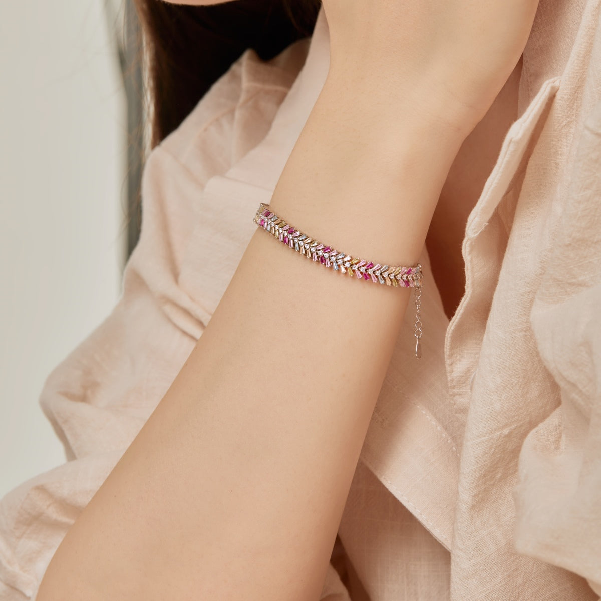 [Lucky Star]Dainty Radiant Emerald Cut Daily Bracelet