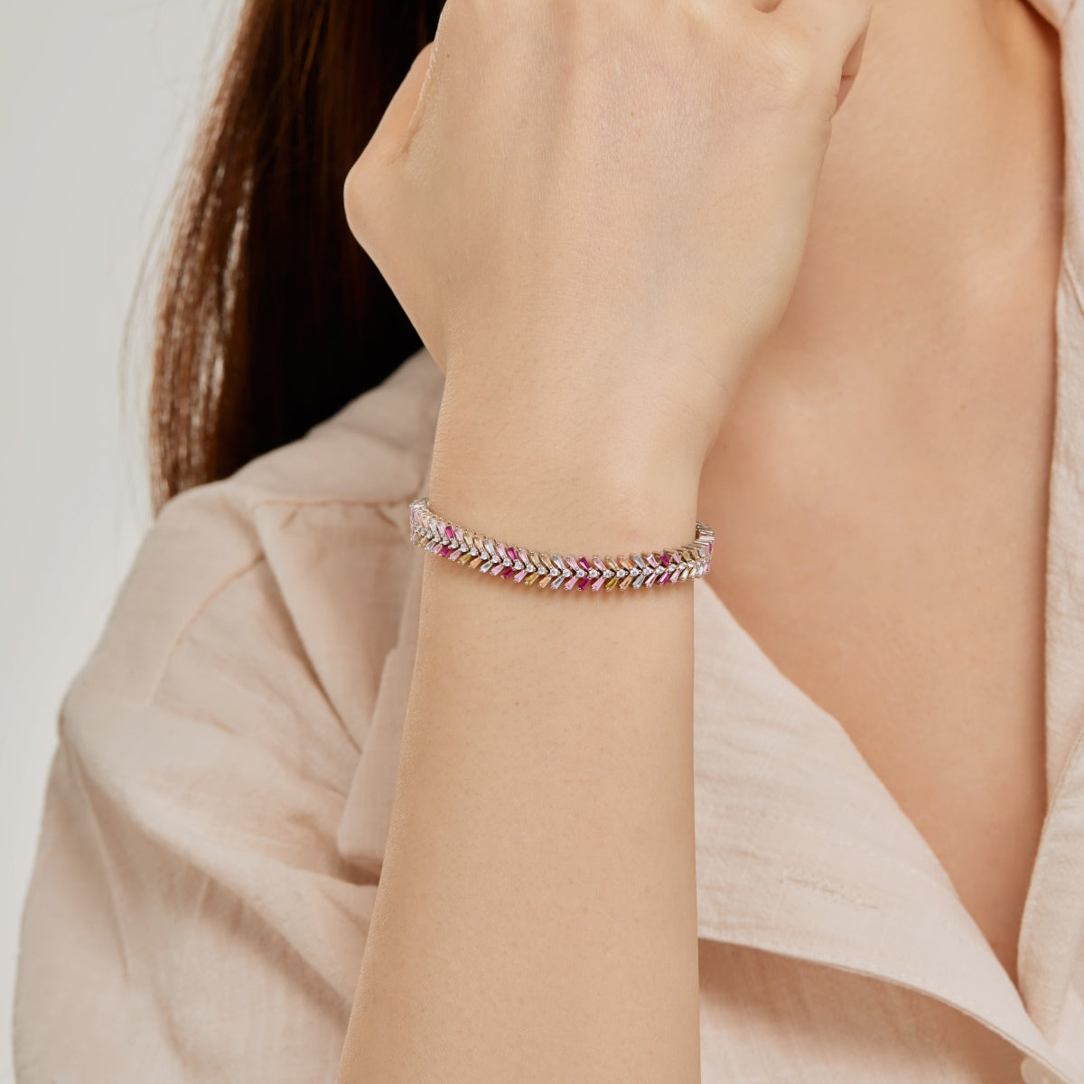 [Lucky Star]Dainty Radiant Emerald Cut Daily Bracelet
