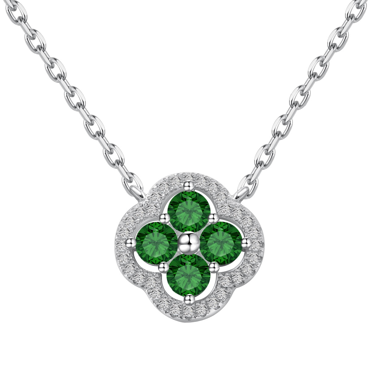 [Lucky Star]Exquisite Necklace With Four-Leaf Clover Flower Design