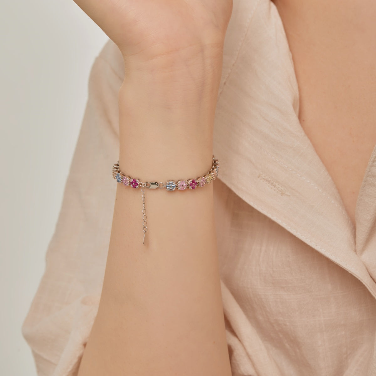 [Lucky Star]Delicate Colorful Emerald Cut Daily Bracelet