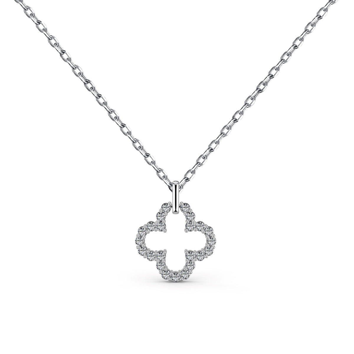 [Lucky Star]Four-Leaf Clover Hollow Design Exquisite Necklace