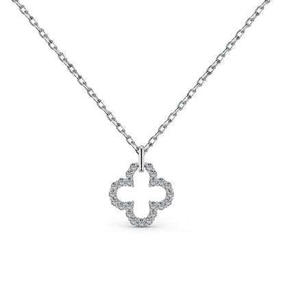 [Lucky Star]Four-Leaf Clover Hollow Design Exquisite Necklace